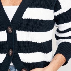 Old Navy Striped Lightweight Shaker-Stitch Cardigan